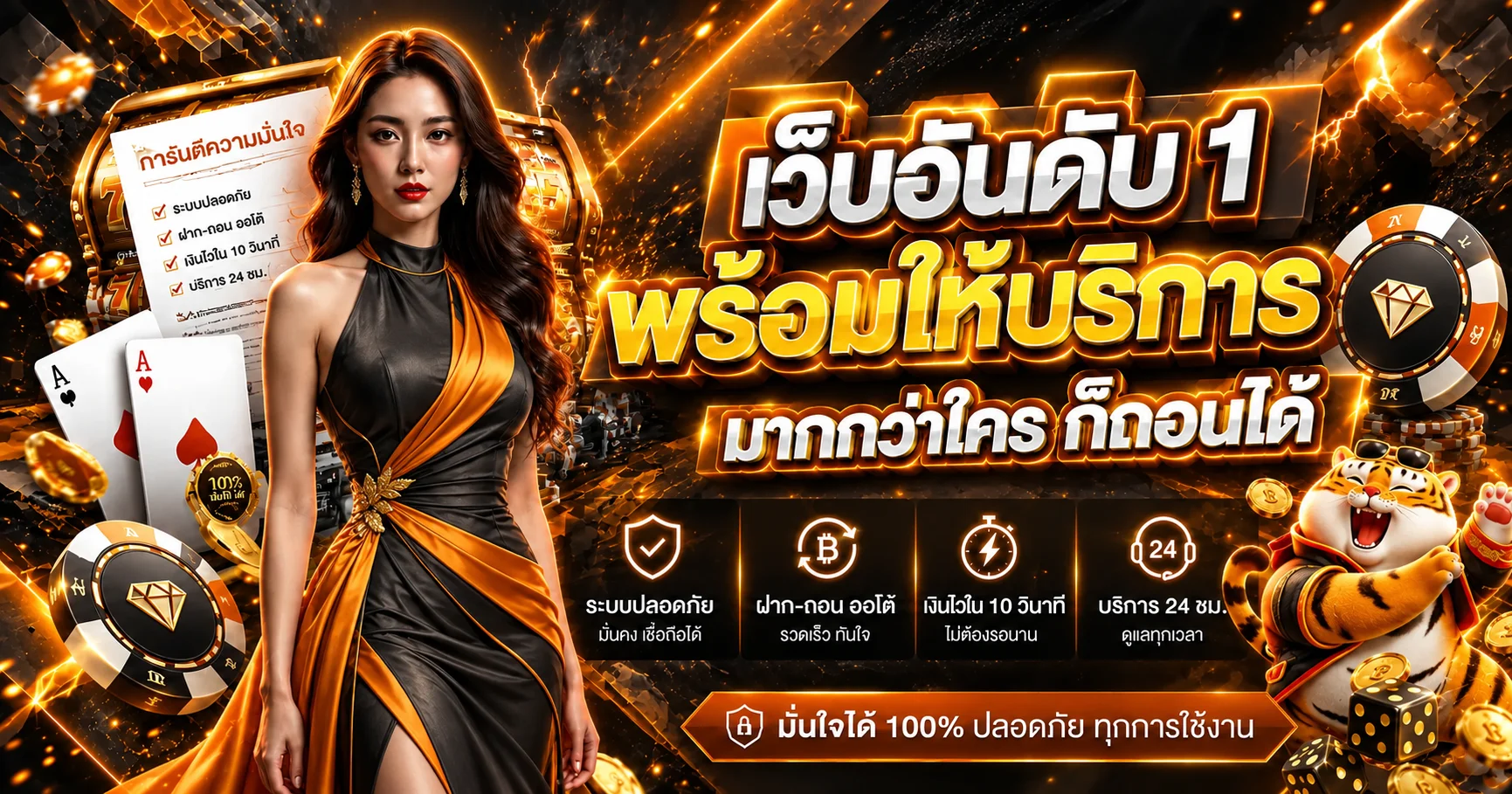 ภาพรวมบริการสล็อตออนไลน์ FIN44 โทนดำส้ม